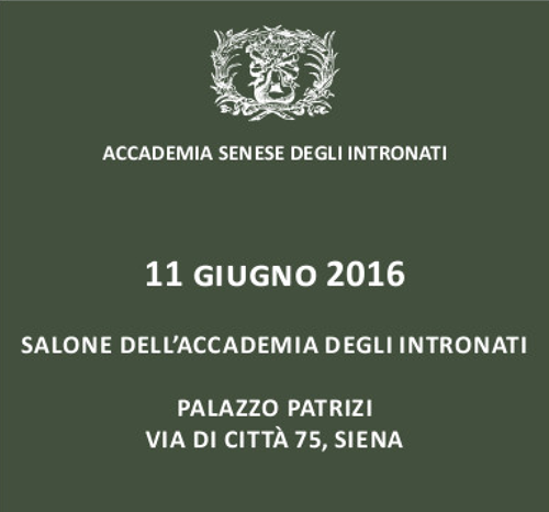 11 giugno 2016, Accademia degli Intronati di Siena - Giornata di studi in memoria dell'antropologo senese prof. Alessandro Falassi